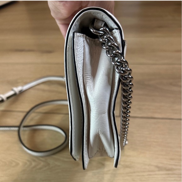 Rebecca Minkoff Love Crossbody Bag White Chevron Leather Silver Hardware - Picture 5 of 10